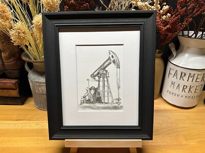Drawing of a Oil Oilfield Pumpjack Pump Jack Graphite Pencil Art Sketch Picture