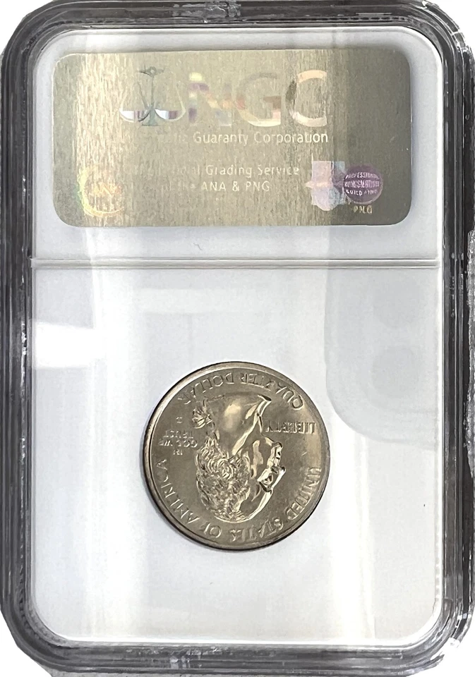 2004-D 25C Wisconsin State Extra LEAF LOW Washington Quarter NGC MS66 Coin 004 - Image 2 of 2