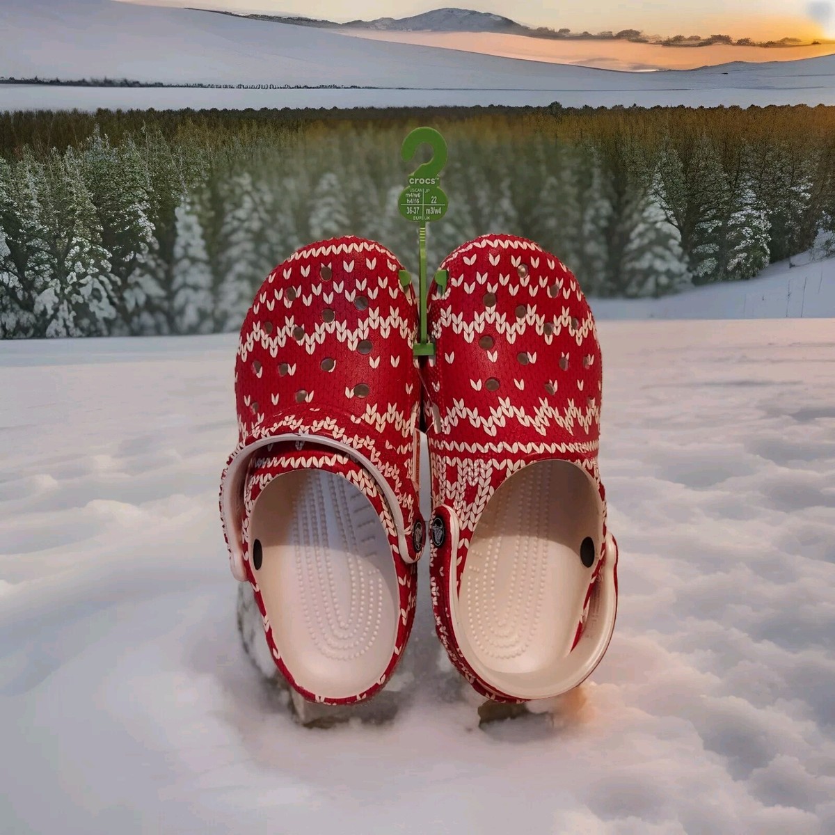 Crocs Classic Holiday Sweater Christmas Clog Women 4 Men 6‎ NEW! Crocs Classic Clogs Holiday Christmas Sweater Women main image 3