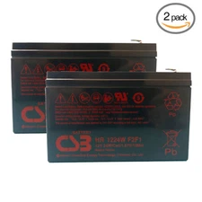 (2) CSB Brand New HR1224WF2F1 12v 6.4Ah 24W SLA Battery Replaces BB CPS5.5-12