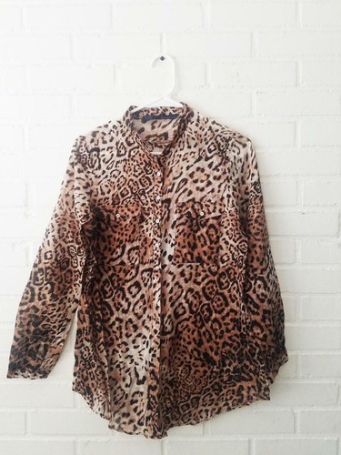 zara silk leopard shirt