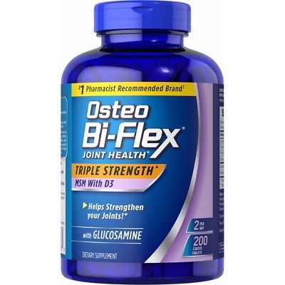 200 Tablets SEALED OSTEO BI-FLEX Triple Strength Glucosamine MSM D3 EXP 11/2027