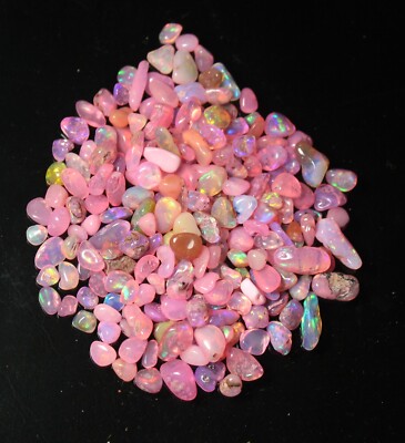 100 Pcs Lot AAA Natural Multi Flash Ethiopian Opal Rough Welo Fire Opal Stone