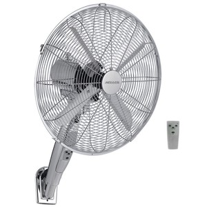 HELLER RWF40 40cm Chrome Wall Mount Fan/Remote Control/3 Speed/Timer/Air Cooler
