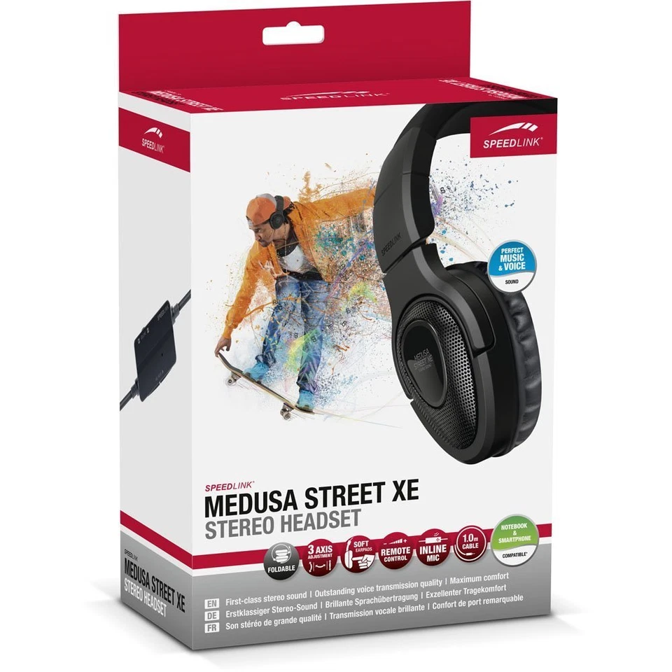 Speedlink Stereo Headset Kopfhörer mit Kabel Mikrofon USB MEDUSA STREET XE Handy - Bild 3 von 4