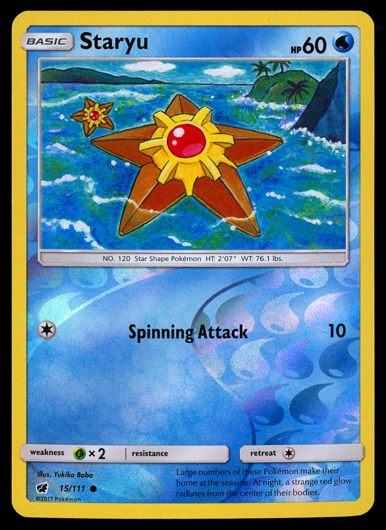Pokemon - Staryu - 15/111 - Reverse Holo - Crimson Invasion. - NM/M