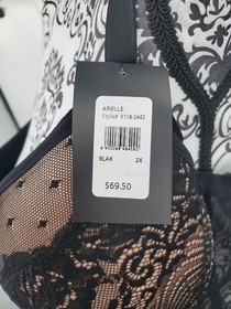 Frederick's of Hollywood Arielle Black Tan Lace Corset Bustier Plus Size 2x New