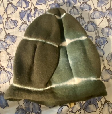 Rafi De Luca Art To Wear Beanie Hat Green Felted Wool Tie  display picture 3