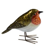 Dekofigur Vogel Rotkelchen Aus Metall 14.5 X 5 X 14 Cm, Dehner