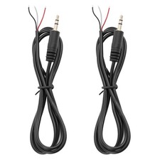 2PCS 3Ft 3.5mm 1/8" TRS Stereo Audio Male Plug to 3Wire Pigtail Cable