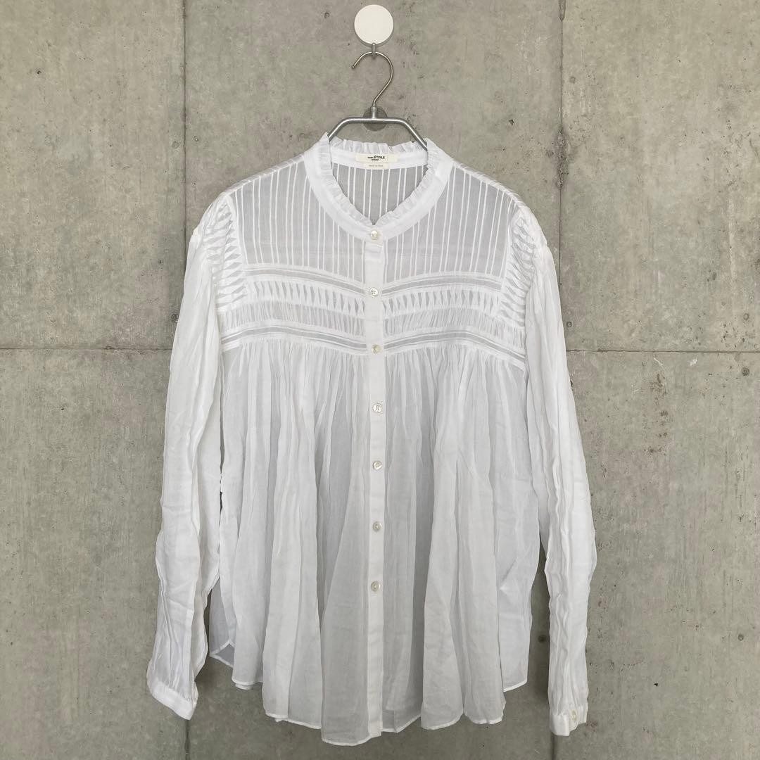 ISABEL MARANT ETOILE PLALIA Cotton Puff Sleeve Blouse White Size: L Length 71cm