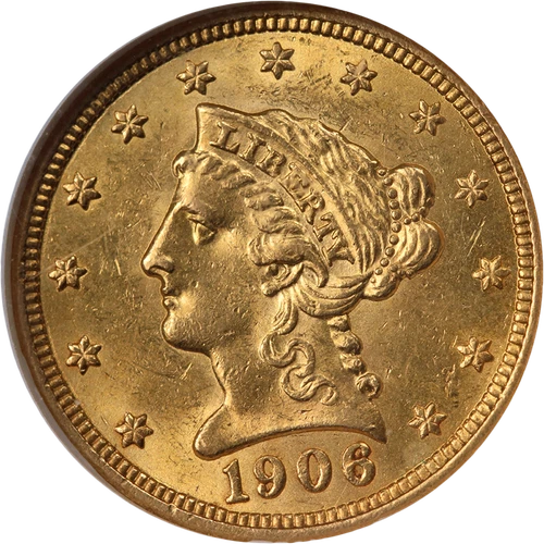 1906 Liberty Gold $2.50 NGC MS63 Nice Eye Appeal Strong Strike