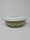VINTAGE PYREX OLIVE GREEN 1 1/2 QUART OVENWARE WITH LID
