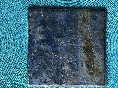 Blue Brown Textured Glazed Ceramic Floor Tile Square Patterned Modern