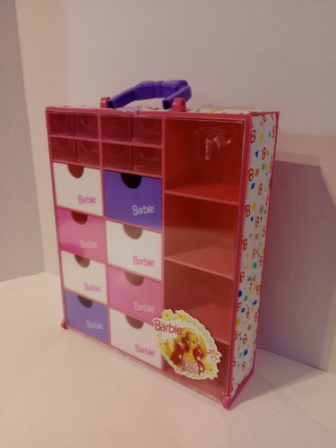 1993 Mattel BARBIE Trunk Organizer CARRY STORAGE CASE Drawers Cubbies Tara Toy - Imagen 2 de 24