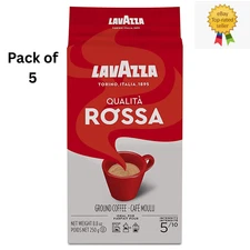 (PACK OF 5 ) Lavazza Qualita Rossa Brick Ground Coffee , Medium Roast,8.8 OZ