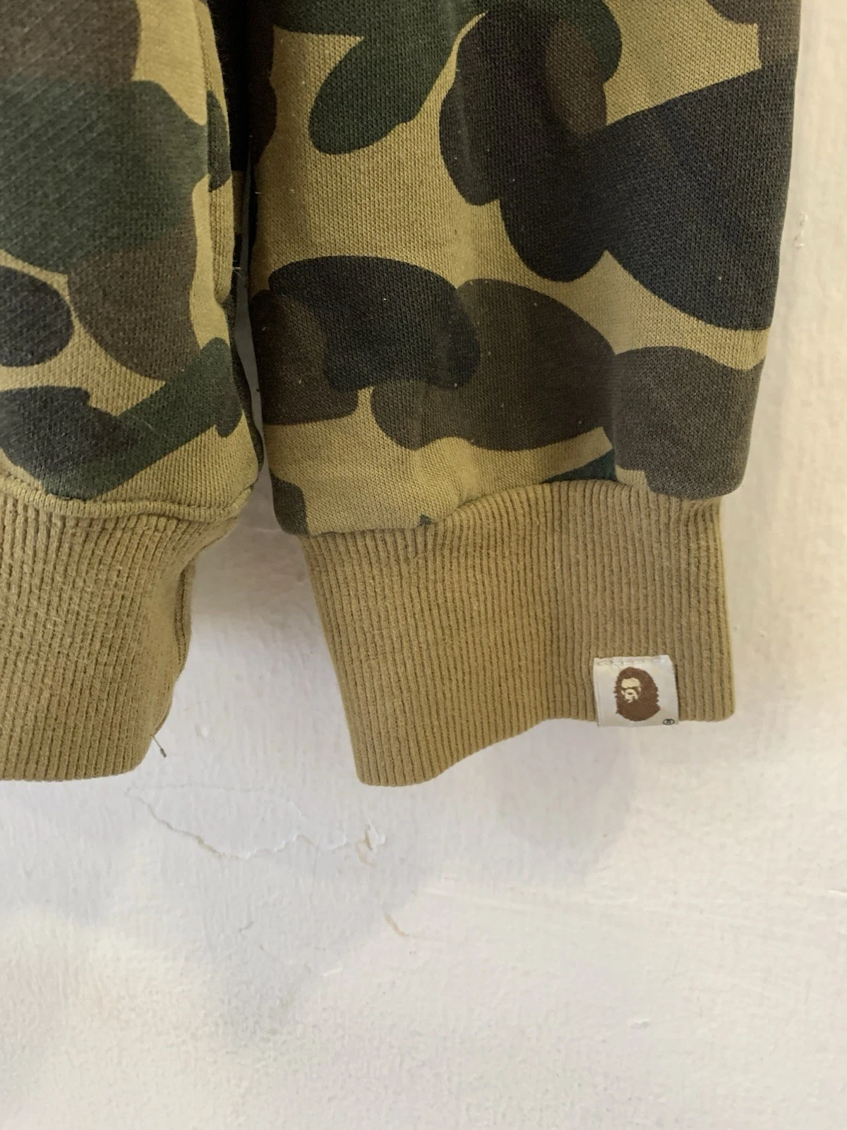 A BATHING APE (BAPE) Felpa con cappuccio A Bathing Ape BAPE mimetica squalo pullover 2XL verde ABC mimetico streetwear #Z40