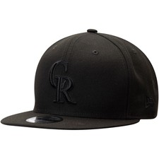 Colorado Rockies New Era Black on Black 9FIFTY Team Snapback Adjustable Hat -