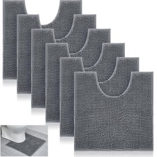 6 Pcs U Shaped Toilet Rug 20'' x 20'' Disposable Toilet Mats 0.8'' Thick Chen...