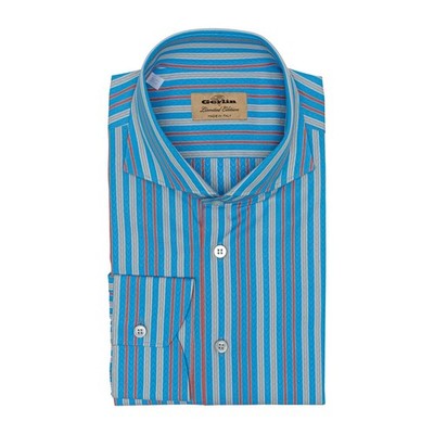 690$ LUXURY GERLIN Shirt Striped Jacquard ALUMO Cotton 16 - 41 2U ZILLI