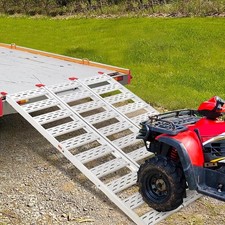 Tri-Fold Ramps for Pickup Trucks,Extra Width Aluminum ATV 1500Lbs Capacity
