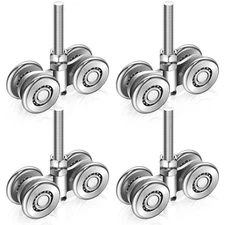 Yexiya 4 Pcs Wheel Trolley Assembly Barn Door Rollers for 1-3/4" Wide and 2-1...