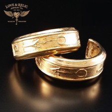 Vintage Paolo Gucci Hoop Earrings Gold Plated Hoops Rare Designer Pair