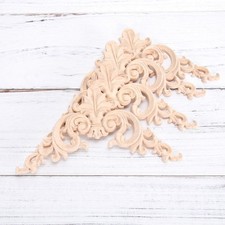 4Pcs Carved Corner Onlay Applique Wood Decoration for Cabinets Doors