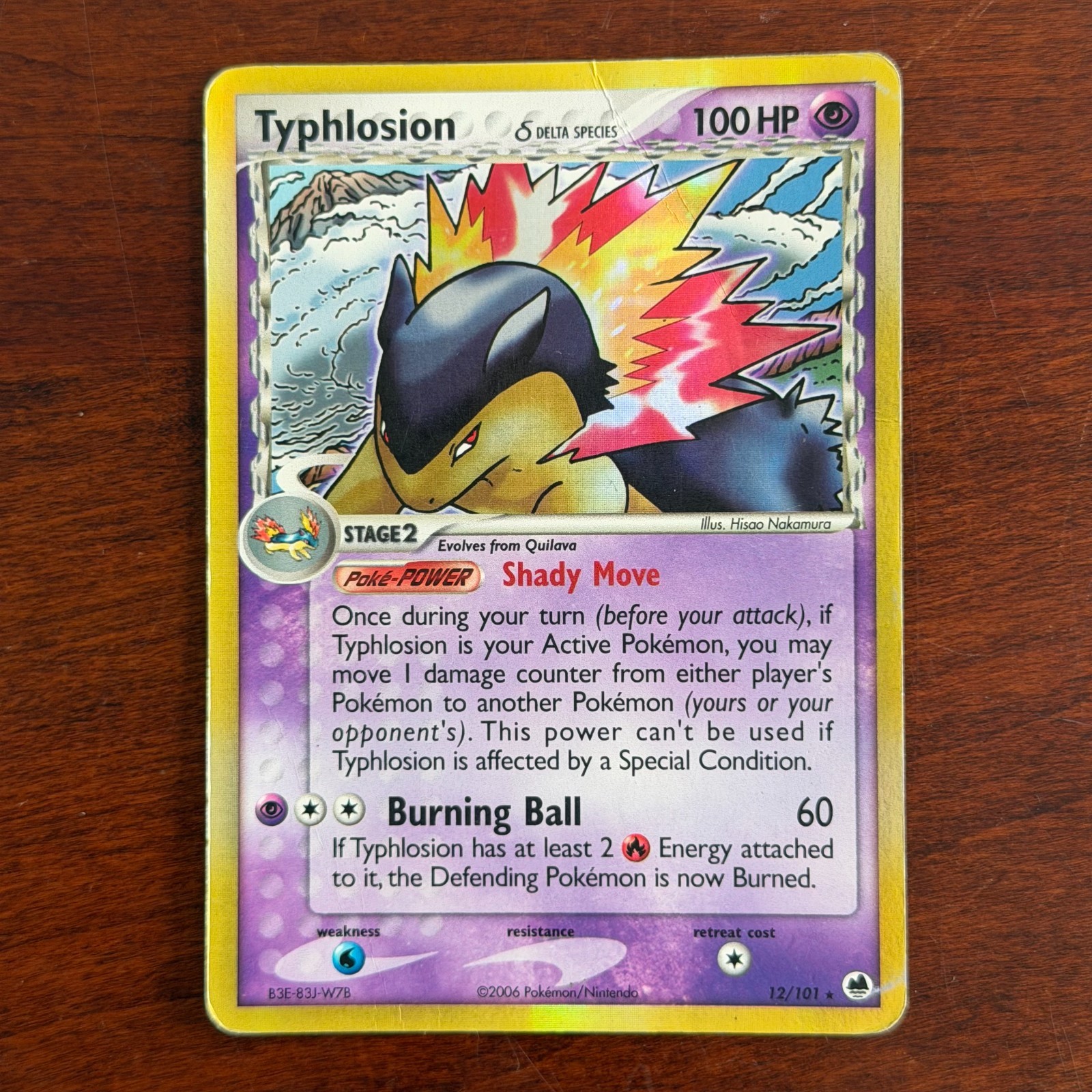 Typhlosion 12/101 Holo Rare EX Dragon Frontiers Pokemon Card DMG