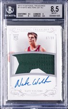 2013-14 NAT TREASURES #114 NATE WOLTERS JSY AU BGS 8.5