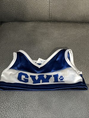 2022 Build A Bear Great Wolf Lodge GWL Cheerleader Uniform Shirt Blue & White