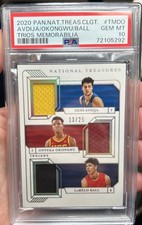 2020-21 National Treasures Clgt mem /25 LaMelo Ball Deni Avdija Onyeka Psa 10