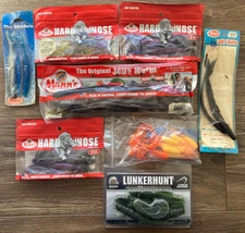 LOT MANN’S SWIMBAITS SOFT FISHING LURES HARD NOSE 12” JELLY WORM LUNKERHUNT NOS