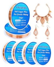 6 Rolls 6 Size Jewelry Making Copper Wire Kit - Pure 18/20/22/24/26/28 Gauge 1