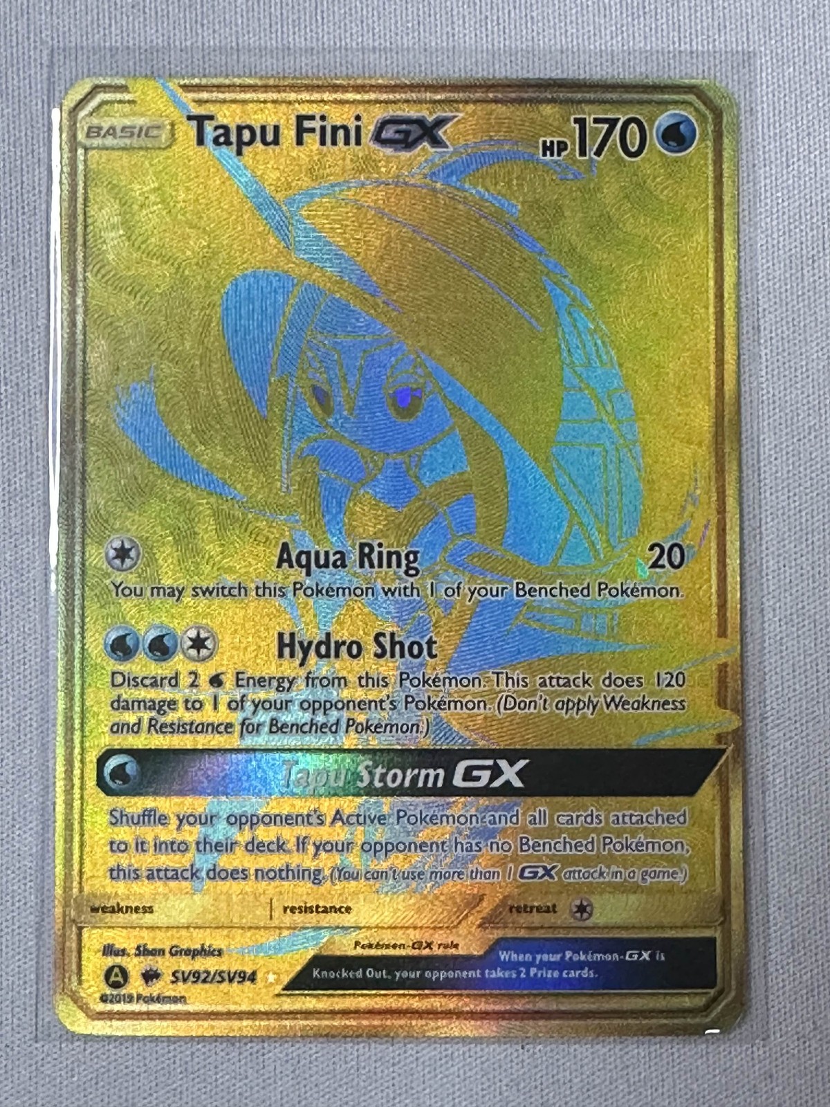 Tapu Fini GX Shiny Holo Rare Hidden Fates: Shiny Vault SV92/SV94 NM