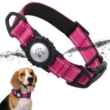 Airtag Dog CollarWaterproof Reflective Pet Collar with Airtag HolderSoft Padd...