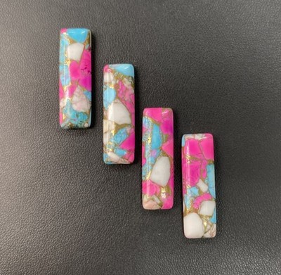 Cotton Candy Composite Cabochons Lot Of Four Rectangle