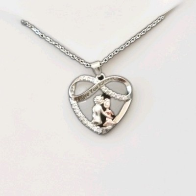 Silberne Halskette I Love You Forever Liebe Romsntik Zirkonia in Geschenkbox