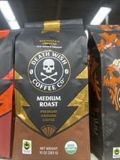 Death Wish Medium Roast Premium Ground Coffee, Certified USDA Organic, 10oz