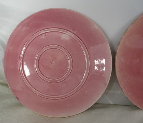 SET OF 3 ANTIQUES MAJOLICA PLATE - SALINS FRANCE GRAPES & VINE LEAVES - Picture 18 of 22