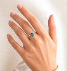 GENUINE  1.18 Ct BLUE ZIRCON & DIAMOND RING SOLID 10k  ROSE GOLD -Free Appraisal — photo 3