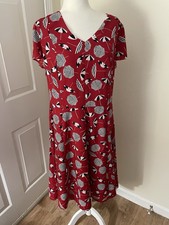 Talbots Dress Womens size 14 Umbrella Graphic Print retro fit & flare