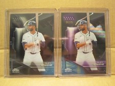 Riley Greene 2026 Topps Chrome Black #90 Purple Wave 4/75 + Base Card