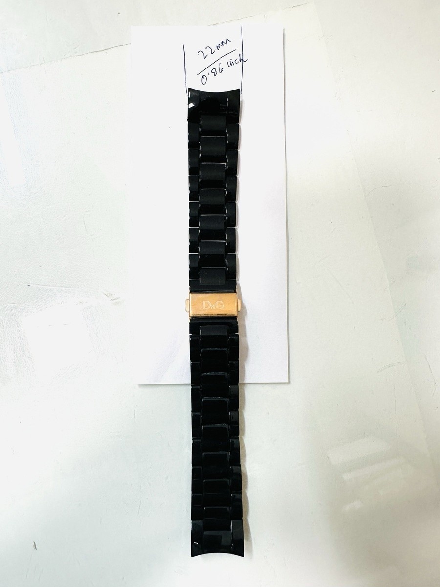 D&G Dolce & Gabbana Watch Strap, DW0627 , Black Hard Plastic Links