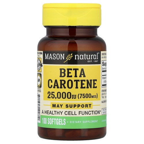 Beta Carotene, 7,500 mcg (25,000 IU), 100 Softgels