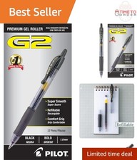 Gel Pens Black 1mm Bold Point 12 Pack Smooth Fast Dry Refillable Office