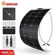 DOKIO 100W 18V Flexible Solar Panel Monocrystalline for 12V Battery Charging