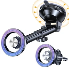 for MagSafe Car Mount【 Windshield + Vent + Dash 】 Magnetic Phone Holder for C...
