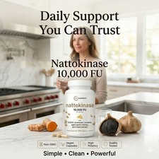 Nattokinase 10,000 FU per Serving Natural Natto Extract , 240 Vegetarian Capsul