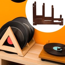 Record Storage Rack Solid Wood Desktop LP Holder for Comics Documents Books